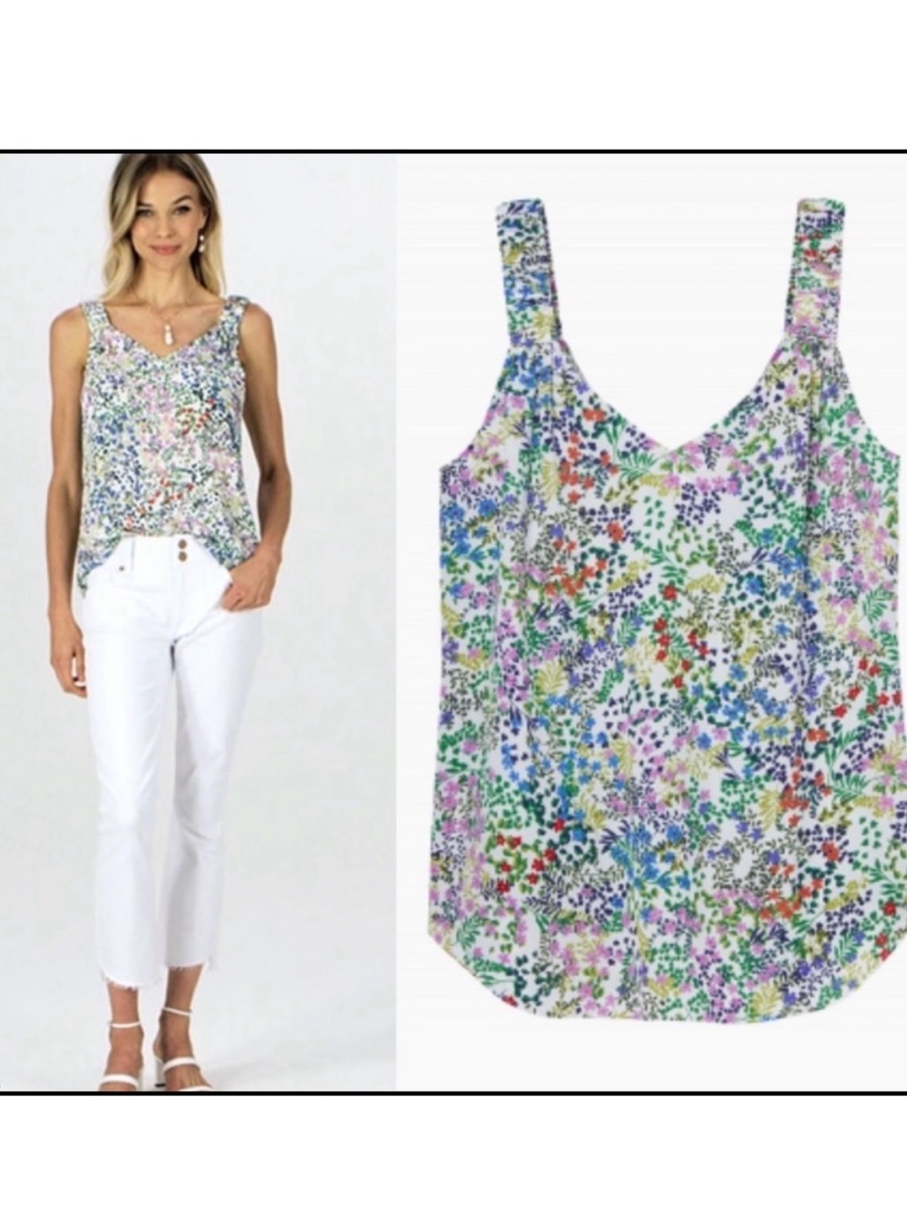 Cabi Rotation Paradise Floral Print Tank Top Blouse XS XSmall 5917 Sleeveless